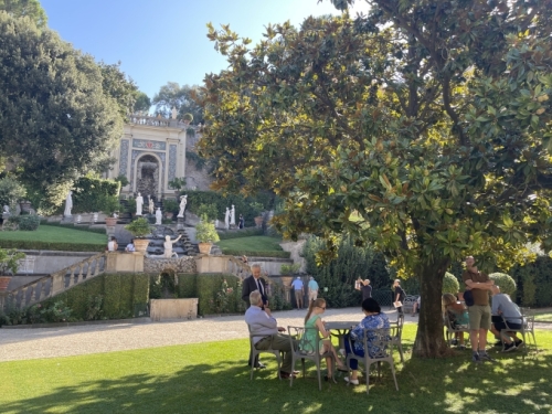 Today the custodian of the collection is Don Prospero Colonna di Paliano, Prince of Avella (seen here chatting with visitors in the garden).