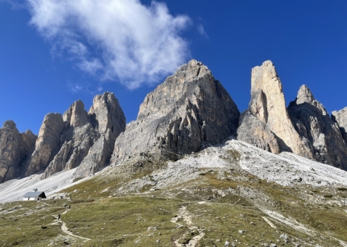And here’s the reward for effort - the famous Tre Cime (the people in the left foreground give a perspective).