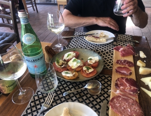 Our light lunch - local salumi and a selection of aged cheeses, each one seemingly more delicious than the last. The homemade bread in this part of the world is a kind of damper - perfect for piling up with proscuitto and cheese.
