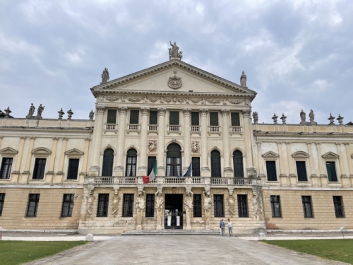 ... including a few of those original Venetian villas from the 18th century; this one, the magnificent Villa Pisani, was the first stop on our voyage.