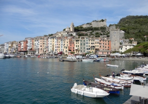 Most passengers disembark the ferry at Porto Venere, the main town at the southern tip of the bay's western peninsular.