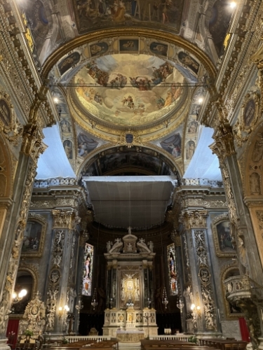 The Santuario di Nostra Signora dell'Orto, built on the site of a miraculous apparition of the Virgin Mary, and completed in 1633. 