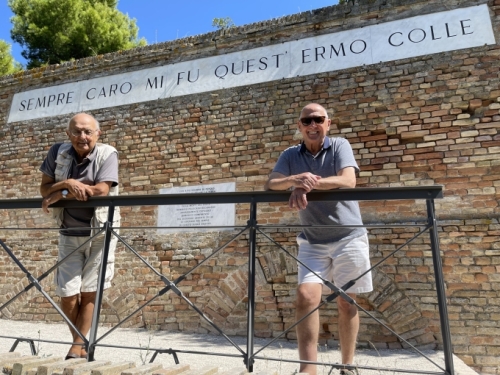 Even on this city wall; it's a place where Leopardi often came to reflect. The quote is from 'L'Infinito', one of his most famous works - 'Always dear to me was this steep hill.'