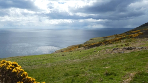 That path ended here, the site where the Clearance village of Badbea once stood; people who'd been evicted from their homes (by lairds pursuing the more profitable farming of sheep) were forced onto land that was barely habitable