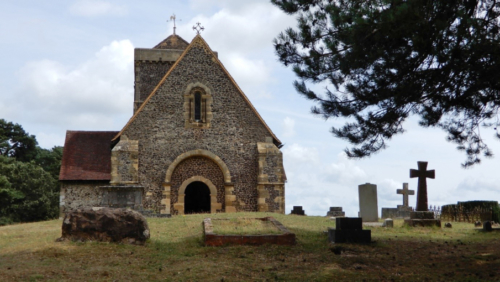 Eventually you reach the Church of St Martha-on-the-Hill