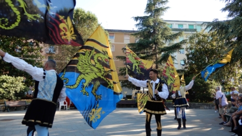 Sbandieratori; the traditional flag-waving and throwing is a skill and an art 