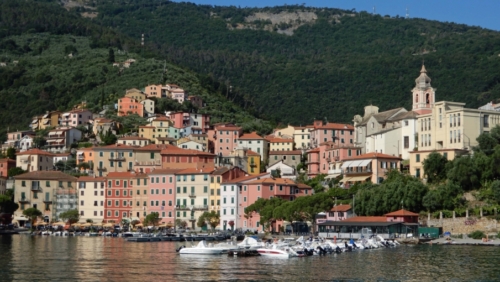 'Our' village, Fezzano, tucked into a sheltered cove on the Gulf of Poets' western shore