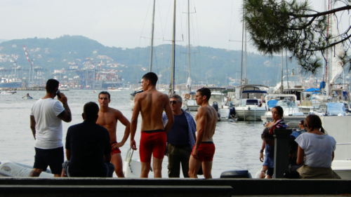 And here's the winning crew, debriefing after the event