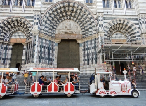 Its striking black and white facade was completed a couple of hundred years later