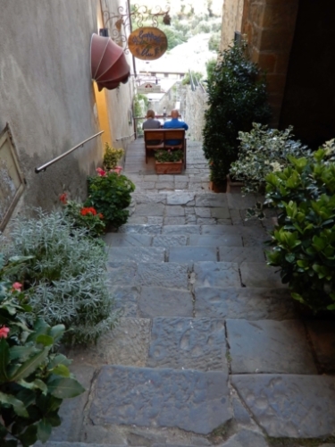 Lunch with a view - a table in the street