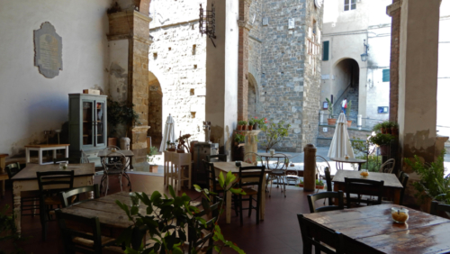Restaurant looking out onto the piazza