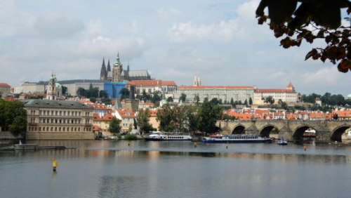 Just across the Vltava River, there's a little oasis in the middle of this busy city