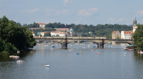 Charles Bridge, one of Prague's 17 bridges, was completed in the 15th century