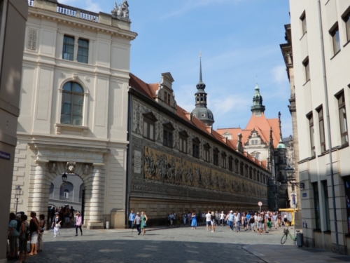 In 1876 this 100m-long mural was created to celebrate the history of Saxony's ruling family 