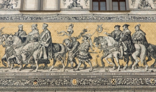 In 1907 the original painting was replicated using more than 23,000 porcelain tiles; somehow the work managed to survive the war almost unscathed