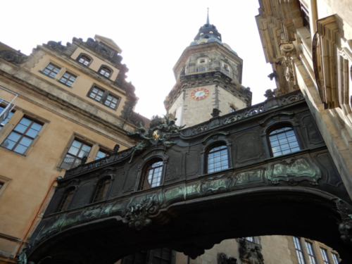 Though Dresden was Protestant in the mid-18th century, the ruler Augustus III was Catholic, so he built a cathedral next to his castle and added a handy above-ground walkway to connect the two 