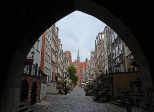 There are gates at the river-end of all the old streets; this one, Mariacka, is one of the prettiest streets in Gdansk