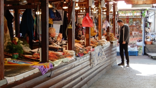 The local dried fish market