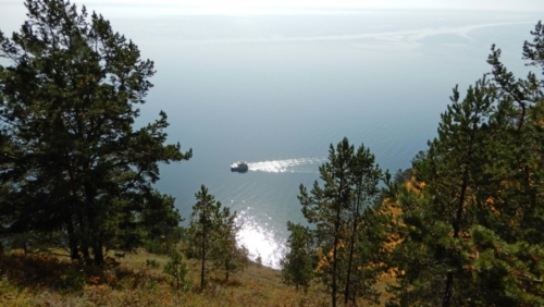 Moscow to Beijing direct would take about a week, but we stopped off several times along the way; our first break was at Lake Baikal in eastern Siberia; this is the world's largest fresh-water lake - it contains 20% of the earth's unfrozen freshwater supply
