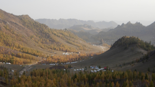 A few years ago the only gers in this valley belonged to herders - today all these are tourist camps