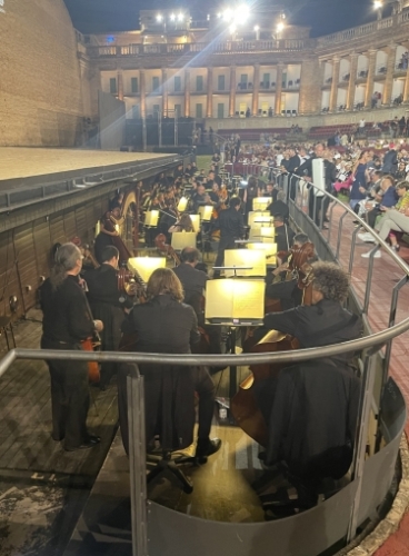 But today the Sferisterio is home to events of a very different kind.