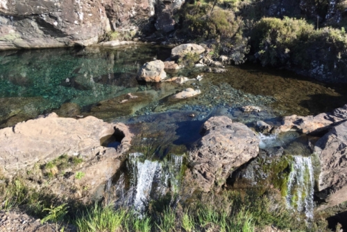 The famous Fairy Pools at the base of the Black Cuillin mountains
