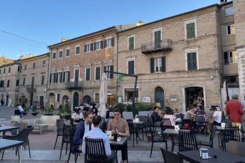 Wandering through Recanati's main piazza with Armanda means stopping for a chat with what seems like every second person - and having some of them join for an impromptu aperitivo party. It's very clear Armanda and Guiseppe are well-known and well-loved here.