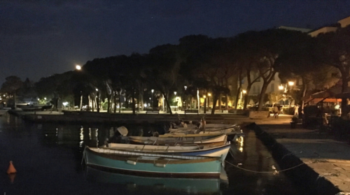 A pleasant spot for a post-dinner passeggiata on a warm evening with a rising moon