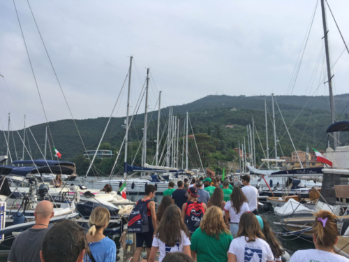 This race, a pre-cursor to the main event in August, drew a big crowd to the waterfront at Fezzano