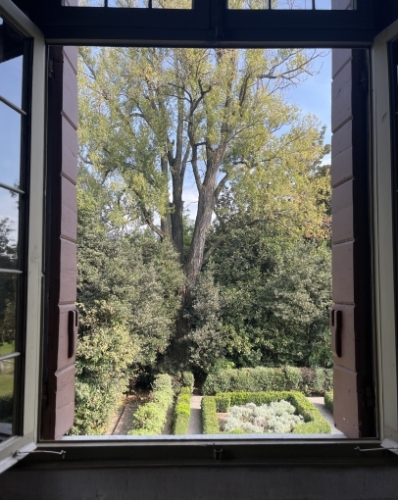 ... the ground floor was dedicated to the work areas (kitchen, storerooms, laundry, cellar) ...