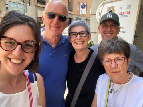 But the best thing that's happened since we arrived has been catching up with the beautiful Piccio family. Many of you know Benedetta and her parents, Anna and Enrico. It was so wonderful to see them again. 