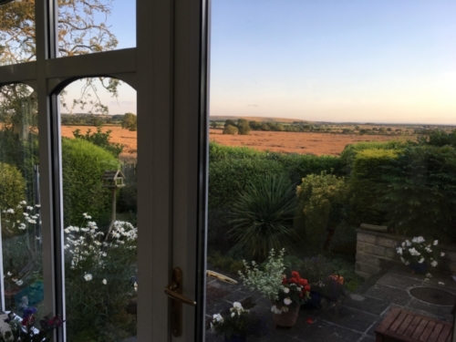 View across the fields from Mary and John's home 