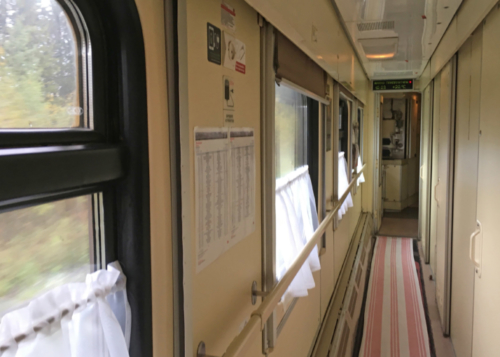 We booked first-class tickets for the trip - more expensive but the only way to avoid sharing a very small compartment with some very new friends