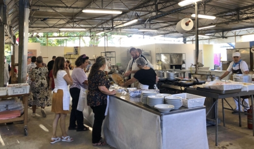 Party workers and local volunteers come together to create a kind of annual 'festival of food'.