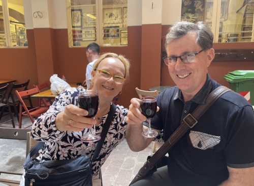 We popped in for a quick pre-lunch lambrusco. When in Bologna...! :)