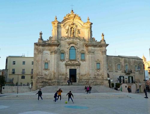 The 'modern' city above the sassi; of course football is more than just a game here