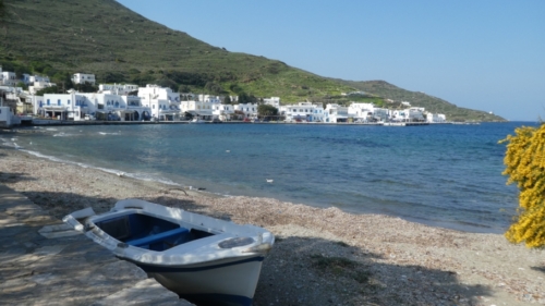The village of Katapola on the Greek island of Amorgos