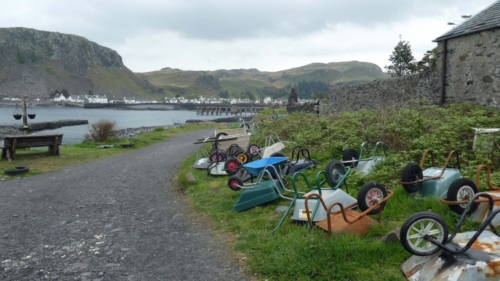 And on the island itself there are no vehicles so the only way to get around is by shanks's pony; wheelbarrows at the ready to get the groceries home