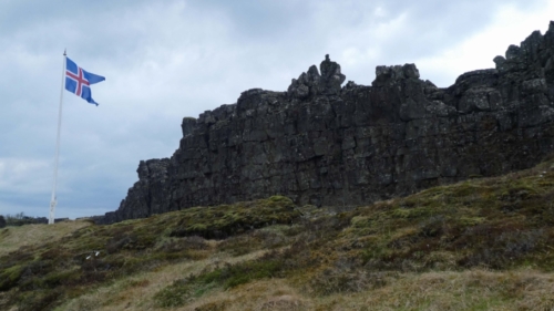 Thingvellir is located right in the middle of the rift valley where the North American and Eurasion tectonic plates are drifting apart at a rate of about 2cm a year
