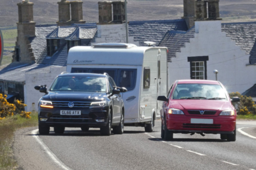 The farmer's unusual choice of parking place let other drivers know there was a problem ahead