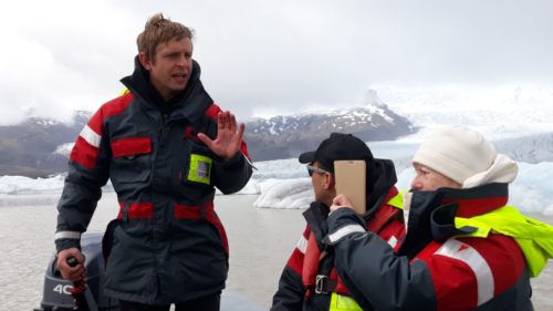 The guide explained that his father and grandfather had farmed this area - he remembers them walking sheep across the ice from one paddock to another - but in those days there was a lot more ice to cross