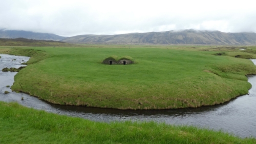 Lamb huts at Keldur, a farm that has existed since the Middle Ages